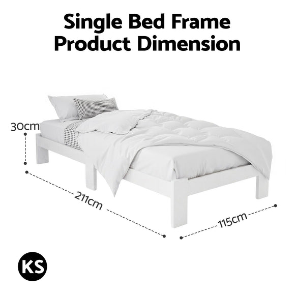 Artiss Bed Frame King Single Size Wooden Mattress Base Timber Platform JADE