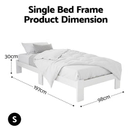 Artiss Bed Frame Single Wooden Bed Base Frame Size JADE Timber Mattress Platform - 0