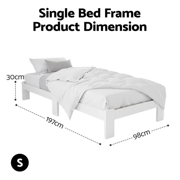 Artiss Bed Frame Single Wooden Bed Base Frame Size JADE Timber Mattress Platform