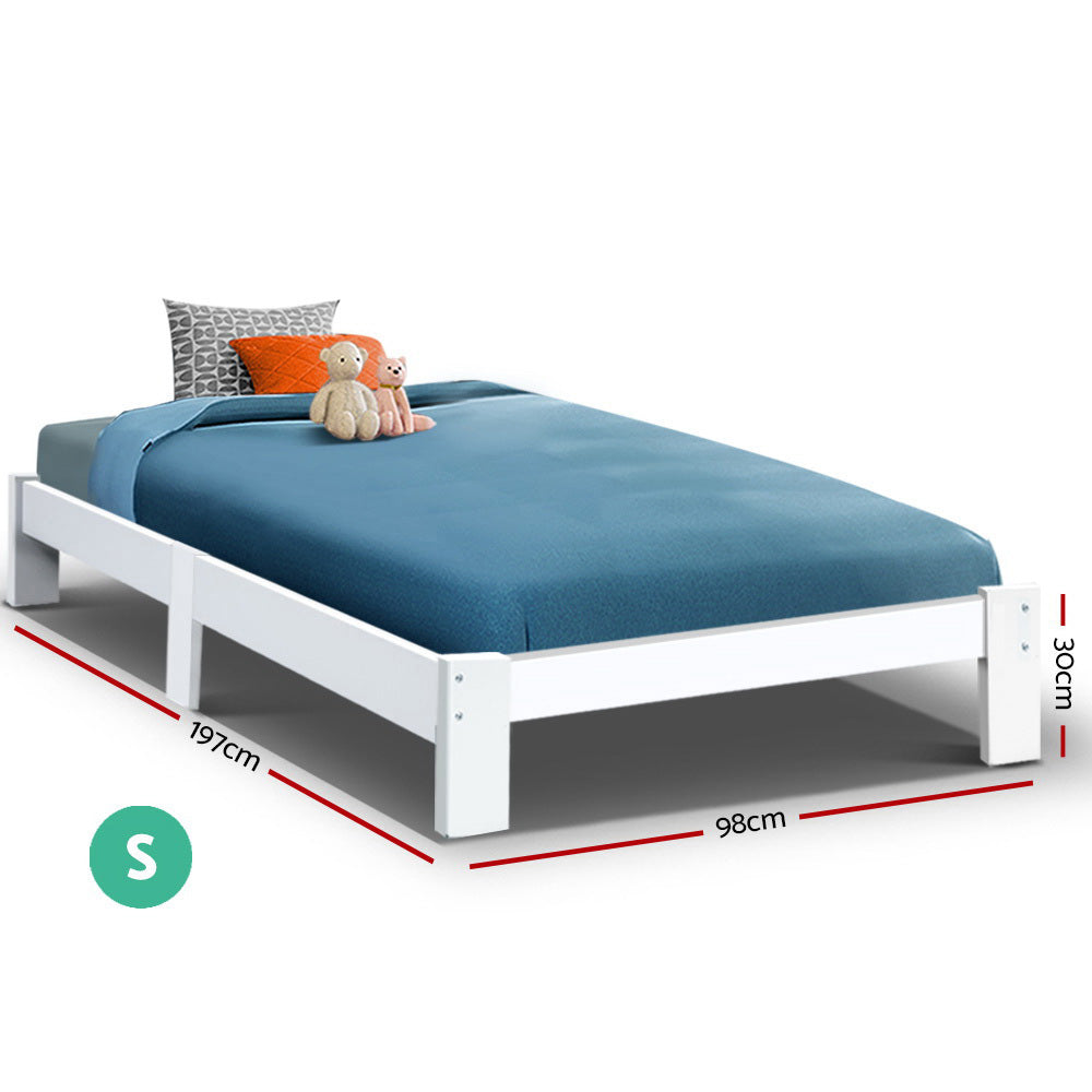 Artiss Bed Frame Single Wooden Bed Base Frame Size JADE Timber Mattress Platform - 0