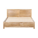 Artiss Bed Frame Double Size Wooden Acacia Wood OATMEAL-4