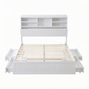 Artiss King Single Bed Frame with Storage, 4 Drawers, USB and Night Light White-2