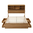 Artiss King Single Bed Frame with Storage, 4 Drawers, USB and Night Light Natural-2