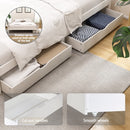 Artiss Bed Frame Double Size Wooden Platform with 2 Storage Drawers White SOFIE-3