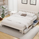 Artiss Bed Frame Queen Size Wooden Platform with 2 Storage Drawers White-1