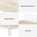 Artiss Bed Frame Queen Size Wooden Platform with 2 Storage Drawers White-7
