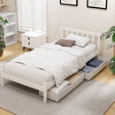 Artiss Bed Frame Single Size Wooden Platform with 2 Storage Drawers White SOFIE-1