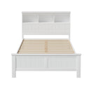 Artiss Bed Frame Double Size Wooden with 3 Shelves Bed Head White-3