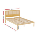 Artiss Bed Frame Double Size Rattan Wooden RITA-2