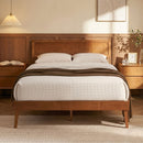 Artiss Bed Frame Queen Size Wooden Bed Base Walnut SPLAY-1