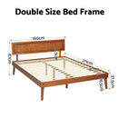 Artiss Bed Frame Queen Size Wooden Bed Base Walnut SPLAY-2