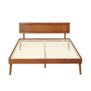 Artiss Bed Frame Queen Size Wooden Bed Base Walnut SPLAY-3