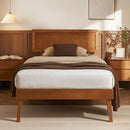 Artiss Bed Frame Single Size Wooden Bed Base Walnut SPLAY-1