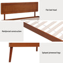 Artiss Bed Frame Single Size Wooden Bed Base Walnut SPLAY-6