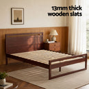 Artiss Bed Frame Double Size Wooden Walnut WITTON-7