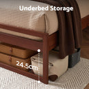 Artiss Bed Frame King Single Size Wooden Walnut WITTON-4