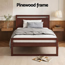Artiss Bed Frame King Single Size Wooden Walnut WITTON-8