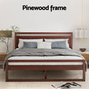 Artiss Bed Frame Queen Size Wooden Walnut WITTON-4