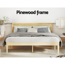 Artiss Bed Frame Double Size Wooden Base Mattress Platform Timber Pine YUMI-4