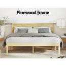 Artiss Bed Frame Queen Size Wooden Base Mattress Platform Timber Pine YUMI-4