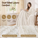 Giselle Faux Fur Weighted Blanket 2 Sided Long Pile Sherpa Reverse Cream 5.5KG 120 x 180cm-4