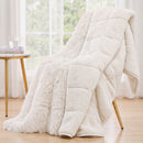 Giselle Faux Fur Weighted Blanket 2 Sided Long Pile Sherpa Reverse Cream 11KG 152 x 203cm-1