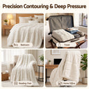 Giselle Faux Fur Weighted Blanket 2 Sided Long Pile Sherpa Reverse Cream 11KG 152 x 203cm-6