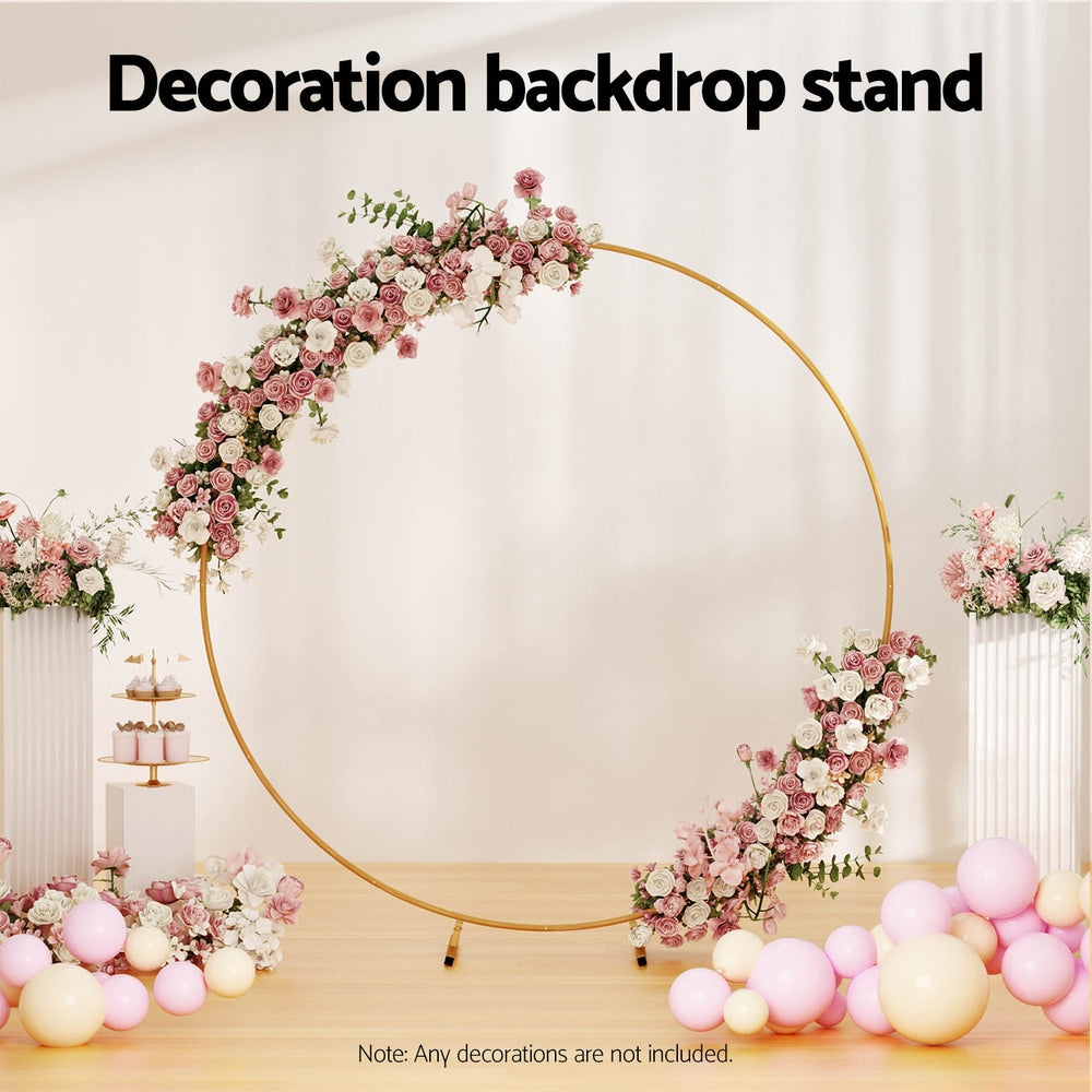 2M Round Backdrop Stand Wedding Background Decoration Party Flower Balloon Display