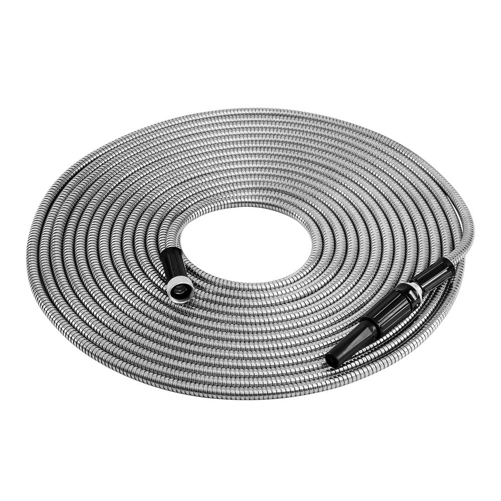 Giantz Water Hose Stainless Steel 30M with Spray Nozzle