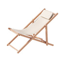 Gardeon Outdoor Deck Chair Wooden Sun Lounge Folding Beach Patio Furniture Beige-1