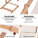 Gardeon Outdoor Deck Chair Wooden Sun Lounge Folding Beach Patio Furniture Beige-5