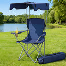 Weisshorn Camping Chair With Canopy Folding Outdoor Portable Seat Lightweight Beach Picnic Fishing Capacity 120KG Navy Blue-1
