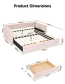Artiss Single Extendable Daybed with 2 Storage Drawers, Pink-3