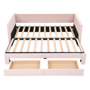 Artiss Single Extendable Daybed with 2 Storage Drawers, Pink-4