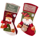 Jingle Jollys Christmas Stockings 2 Pack Large 3D Plush Santa Snowman 43.5cm Christmas Decor for Family Holiday Christmas Party Decorations-2