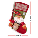 Jingle Jollys Christmas Stockings 2 Pack Large 3D Plush Santa Snowman 43.5cm Christmas Decor for Family Holiday Christmas Party Decorations-3