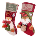 Jingle Jollys Christmas Stockings 2 Pack Large 3D Plush Santa Snowman 43.5cm Christmas Decor for Family Holiday Christmas Party Decorations-4