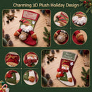 Jingle Jollys Christmas Stockings 2 Pack Large 3D Plush Santa Snowman 43.5cm Christmas Decor for Family Holiday Christmas Party Decorations-5