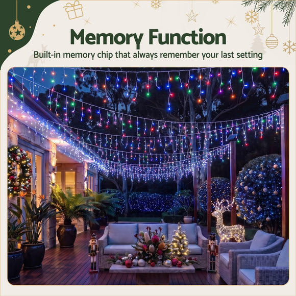 Jingle Jollys 32M Christmas Lights Icicle String Light 960 LED Multi-coloured