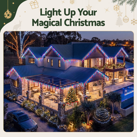 Jingle Jollys 32M Christmas Lights Icicle String Light 960 LED Multi-coloured