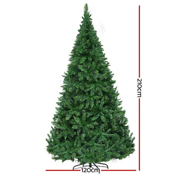 Jingle Jollys Christmas Tree 2.1m Xmas Tree Decorations 1134 LEDs - 0