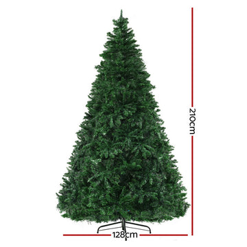 Jingle Jollys Christmas Tree 2.1m Xmas Tree Decoration 8 Light Mode Multi Colour - 0