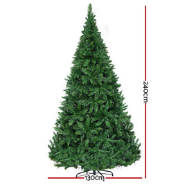 Jingle Jollys Christmas Tree 2.4m Xmas Tree Decorations 1488 LEDs - 0