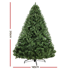 Jingle Jollys Christmas Tree 2.1M Xmas Tree Decorations Green 1250 Tips - 0