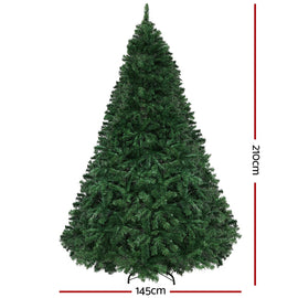 Jingle Jollys Christmas Tree 2.1m Xmas Tree Decor 2800 LED Lights 8 Modes - 0
