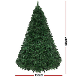 Jingle Jollys Christmas Tree 2.4M Xmas Tree Decoration 8 Light Mode Multi Colour - 0