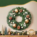 Jingle Jollys Christmas Wreath 60cm Artificial Green Garland Door Decoration 420 Tips Xmas Bush-4