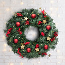Jingle Jollys Christmas Wreath 60cm Artificial Green Garland Door Decoration 420 Tips Xmas Bush-7