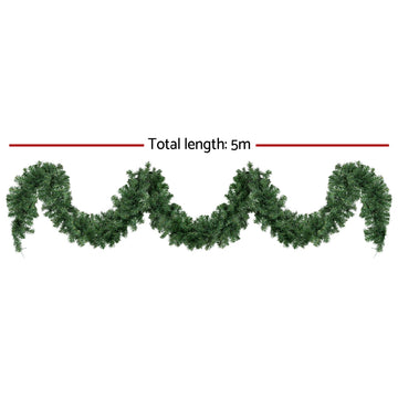 Jingle Jollys 5M Christmas Garland LED Lights Party Xmas Decorations 380 TIPS - 0