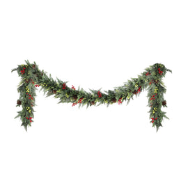 Jingle Jollys 3M Christmas Garland Pre-lit LED with Pine Cones Xmas Decor Green